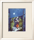 Les amoureux sous la lune Poster par Marc Chagall