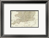 England and Wales (Southern section), c.1790 Framed Giclee Print by John Rocque