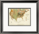 Geological Map of the United States, c.1856 Framed Giclee Print by Henry Darwin Rogers