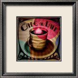 Cafe au Lait Lámina giclée enmarcada