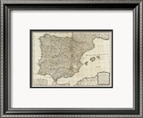 New Map of the Kingdoms of Spain and Portugal, c.1790 Framed Giclee Print by Thomas Kitchin