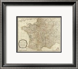 New Map of the Kingdom of France, c.1790 Framed Giclee Print by Thomas Kitchin