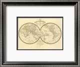 Mappemonde, c.1849 Framed Giclee Print by Eugene Andriveau-goujon