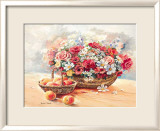 Blumenkorb mit Pfirsichen Prints by Rachel Rijkerke