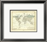 Alexander von Humboldt's System Der Isotherm-Kurven, c.1849 Innrammet Giclee-trykk av Heinrich Berghaus