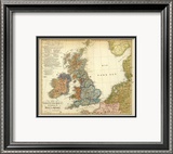 Die Britischen Inseln: Volker und Sprachen, c.1847 Innrammet Giclee-trykk av Heinrich Berghaus