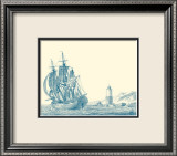 Sailing Ships in Blue III Plakater av Jean Jerome Baugean Sailing Ships in Blue III Plakater av Jean Jerome Baugean