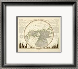 Die Isothermkurven Der Nordlichen Halbkugel, c.1838 Innrammet Giclee-trykk av Heinrich Berghaus