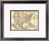 Carte Generale Des Etats, c.1865 Framed Giclee Print by Eugene Andriveau-goujon