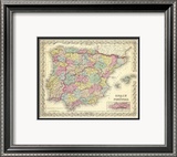 Spain and Portugal, c.1856 Estampe encadrée par G. W. Colton