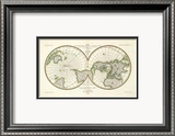 Karte Der Magnetischen Meridiane und Parallel-Kreise, c.1840 Innrammet Giclee-trykk av Heinrich Berghaus