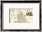 England and Wales (Northern section), c.1790 Framed Giclee Print by John Rocque
