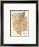 New York: Warren, Saratoga, Washington Counties, c.1895 Innrammet Giclee-trykk av Joseph Rudolf Bien New York: Warren, Saratoga, Washington Counties, c.1895 Innrammet Giclee-trykk av Joseph Rudolf Bien
