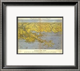 Louisiana, Mississippi, Alabama and Part of Florida, c.1861 Estampe encadrée par John Bachmann