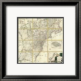 Composite: Colonie Unite dell' America Settentrle, c.1778 Estampe encadrée par Antonio Zatta