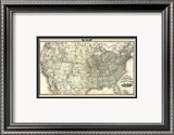 New Railroad Map of the United States and Dominion of Canada, c.1876 Framed Giclee Print by Warner & Beers 