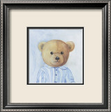 Bear with Light Blue Striped Shirt Affiches par Catherine Becquer