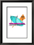 Two Martini Chat Innrammet Giclee-trykk av Bradly Bowden