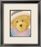 Bear with Pink and Blue Dress and Hat Affiches par Alba Galan