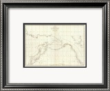 Cotes, l'Amerique, l'Asie, c.1797 Estampe encadrée par Jean-francois De Galaup La Perouse