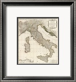 New Map of Italy with the Islands of Sicily, Sardinia and Corsica, c.1790 Framed Giclee Print by Thomas Kitchin