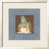 Blue Tin Snowman I Posters by Jo Moulton