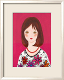 Girl in a Floral Dress with Nice Smile Affiche par Hiromi Taguchi