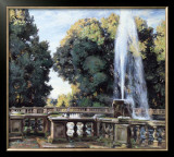 The Fountain, Villa Torlonia Poster by Wilfred Gabriel de Glehn