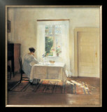 Woman Seated at a Table by a Window Prints by Carl Holsoe