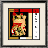 Maneki Neko the Lucky Kitty Framed Giclee Print by erichan 