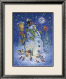 Snowman's Feathered Fun Posters by Donna Race