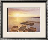 Boats at Dock Poster di Diane Romanello