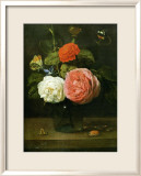Bouquet de Roses avec Papaillons et Insectes Kunstdruck von Jacob Fopsen Van Es
