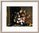 Jarrón holandés de flores al lado de una ventana Lámina giclée enmarcada por Balthasar van der Ast