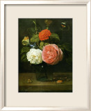 Bouquet de Roses avec Papaillons et Insectes Kunstdruck von Jacob Fopsen Van Es