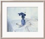 Pensées dans un vase bleu Art par Arthur Easton