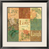 Shabby Chic Nine Patch: Live Laugh Love Póster por Grace Pullen