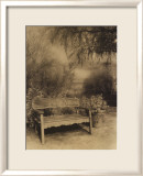 Banco de madera en jardín Lámina por Sarah Wagner-Raines
