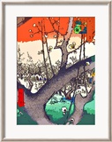 Jardín de ciruelos en Kameido Lámina giclée enmarcada por Hiroshige II