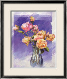 Roses with a Blue Vase Poster by I. Kupper