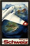 Fliegt in die Schweiz Estampe encadrée par Eugen Häfelfinger