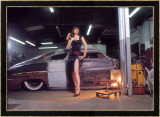 Pin-Up Girl: 1951 Chopped Mercury Lámina giclée enmarcada por David Perry