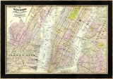New York, Brooklyn, Jersey City, c.1891 Innrammet Giclee-trykk av Frederick W. Beers New York, Brooklyn, Jersey City, c.1891 Innrammet Giclee-trykk av Frederick W. Beers