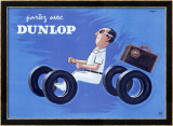 Dunlop Tires Estampe encadrée par Raymond Savignac