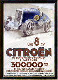 Citroën, une 8 cv Estampe encadrée par Louys 