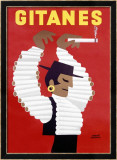 Gitanes Cigarettes Estampe encadrée par Herve Morvan