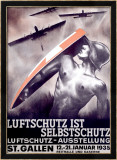 Luftschutz ist Selbstschutz Kehystetty giclee-vedos tekijänä Otto Baumberger Luftschutz ist Selbstschutz Kehystetty giclee-vedos tekijänä Otto Baumberger