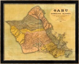 Oahu, Hawaiian Islands, c.1899 Innrammet Giclee-trykk av T. D. Beasley Oahu, Hawaiian Islands, c.1899 Innrammet Giclee-trykk av T. D. Beasley