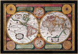 Antique Map, Terre Universelle, 1594 Poster von Petro Plancio