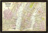 New York, Brooklyn, Jersey City, c.1891 Innrammet Giclee-trykk av Frederick W. Beers New York, Brooklyn, Jersey City, c.1891 Innrammet Giclee-trykk av Frederick W. Beers